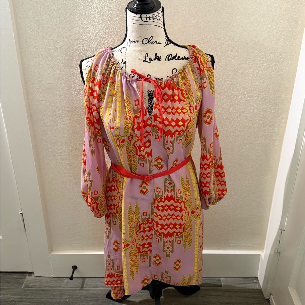 Chelsea & Violet Pink and Orange Midi Dress